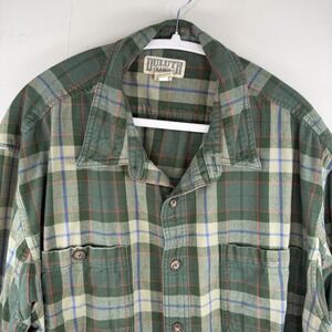 Duluth Trading Flannel Size 2XL Tall Green Plaid Cotton Button Warm Big & Tall